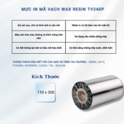 Alternative view of Mực in mã vạch Wax Resin TV240P